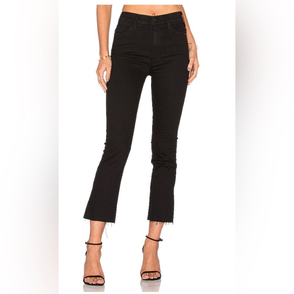 Mother The Hustler Ankle Fray - Not Guilty Wash - Women's Black Jeans Sz 27 EUC